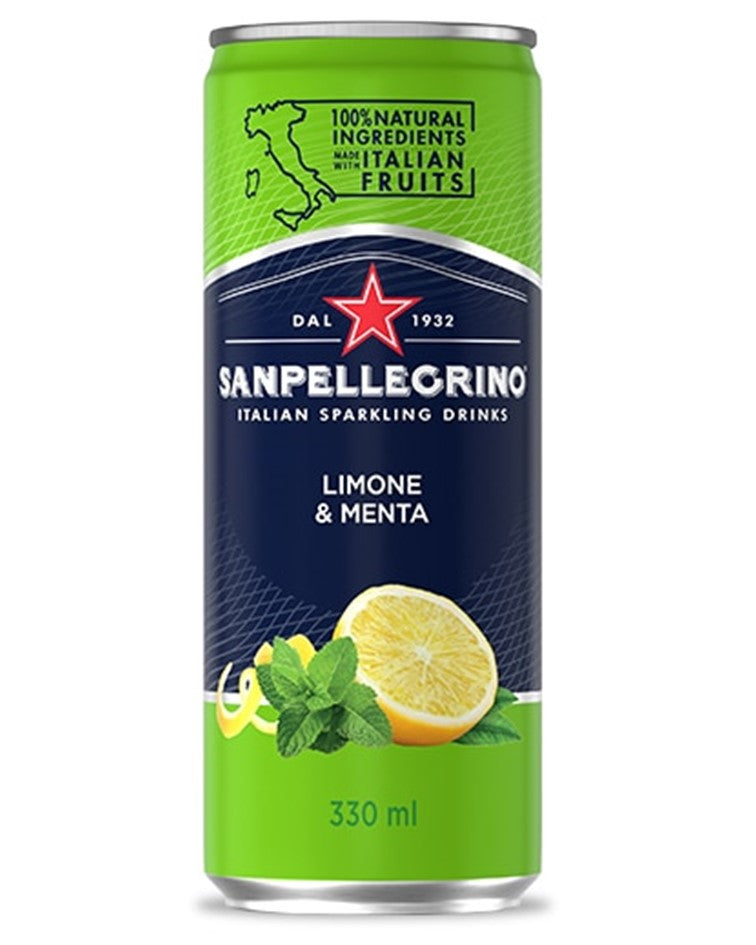 San Pellegrino Italian Sparkling Drinks Lemon & Mint 330ml