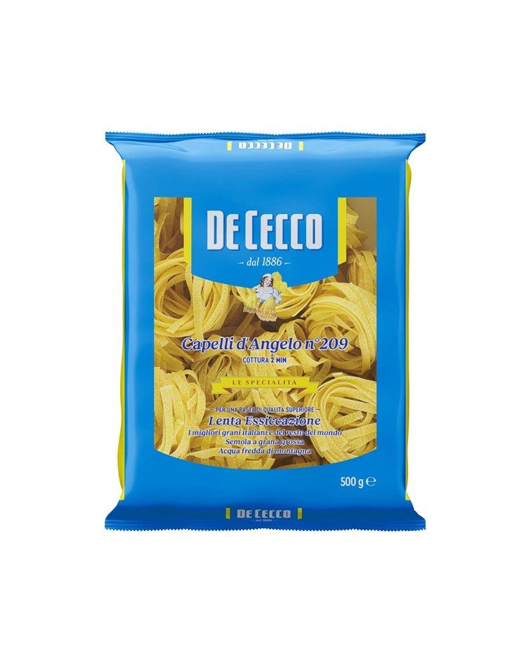 De Cecco Durum Wheat Pasta Angel Hair (Capelli D'Angelo) "Le Specialità" Lenta Essiccazione 500g