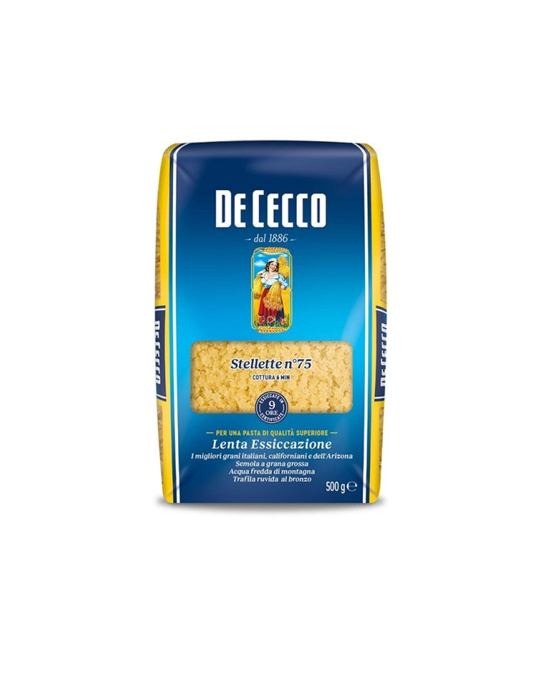 De Cecco Durum Wheat Pasta Stellette n.75 Lenta Essiccazione 500g